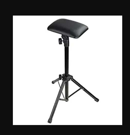 Photo 1 of 
Roll over image to zoom in
Black Foldable Armrest Foam Pad Tripod Stand PVC Leather Cover Adjust Height Ideal For Hand Wrist Arm Shoulder Leg Or Feet US Delivery