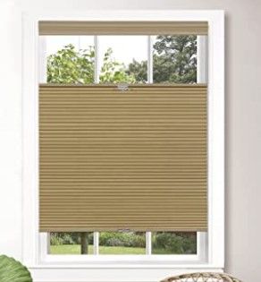 Photo 1 of 
Window Blinds: Cordless Top-Down Bottom-Up Honeycomb Window Shade (Dove Gray , 29" x 64")