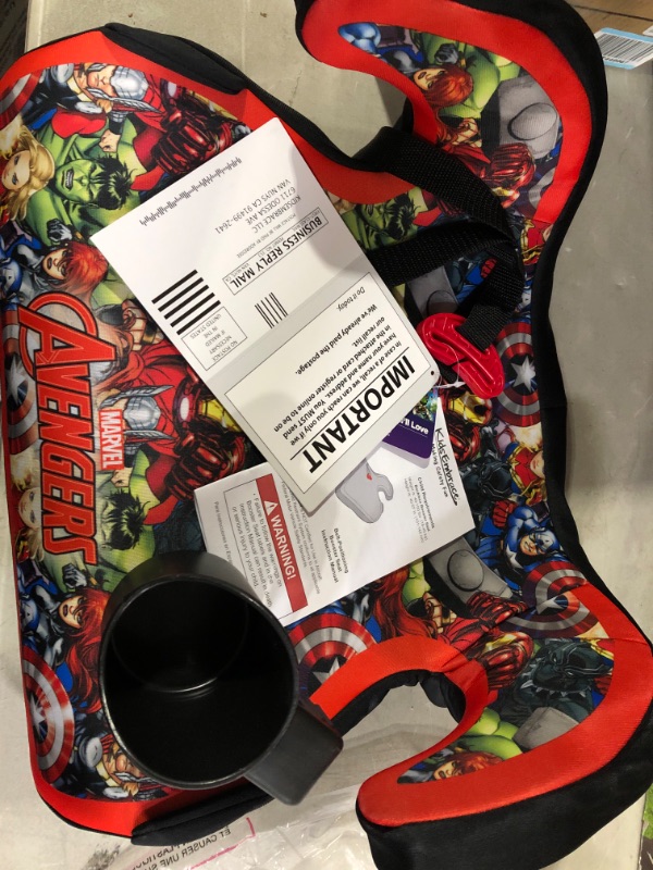 Photo 2 of KidsEmbrace Marvel Avengers Group Backless Booster Car Seat with Seatbelt Positioning Clip, Red, Blue, Yellow, and Green