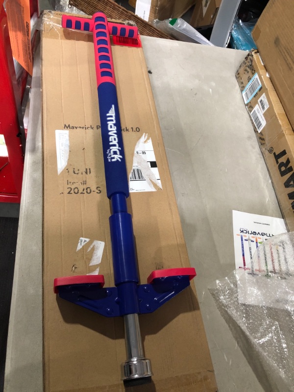 Photo 2 of Flybar Foam Maverick Pogo Stick for Kids Ages 5+, Weights 40 to 80 Pounds by The Original Pogo Stick Company Red/Blue