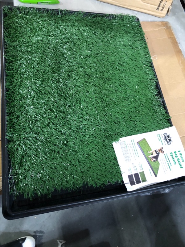 Photo 1 of Artificial Grass Puppy Pee Pad for Dogs and Small Pets - 20x25 Reusable 3-Layer Training Potty Pad with Tray - Dog Housebreaking Supplies by PETMAKER