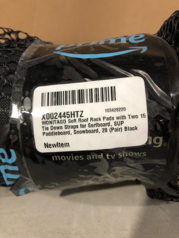 Photo 3 of * Used * WONITAGO Soft Roof Rack Pads with Two 15 Ft Tie Down Straps for Surfboard, SUP Paddleboard, Snowboard, 28/34inch (Pair) Blue/Black Black 28 inch
* USED * some scuffing, general wear, no visible defect. *