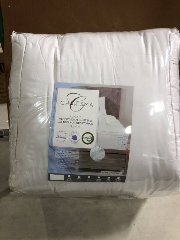 Photo 1 of Charisma Luxury Plush 3.5-Inch Memory Foam Cluster and Gel Fiber Mattress Topper-California King, White