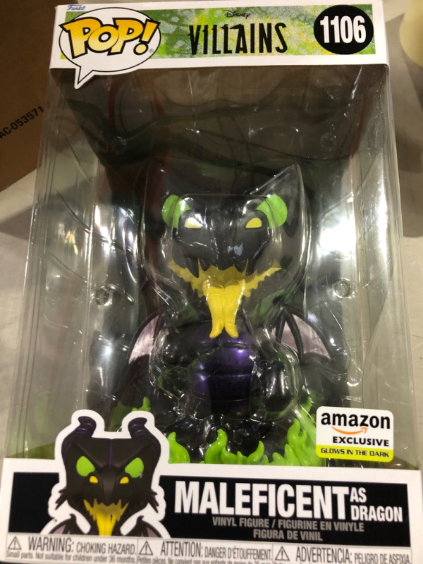 Photo 2 of Funko Pop! Jumbo: Disney - Maleficent Dragon, Amazon Exclusive (Glow in The Dark)