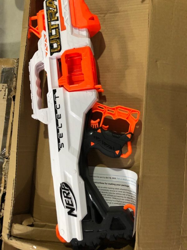 Photo 2 of NERF Ultra Select Fully Motorized Blaster, Fire for Distance or Accuracy, Includes Clips and Darts, Outdoor Games and Toys, Automatic Electric Full Auto Toy Foam Blasters Frustration Free