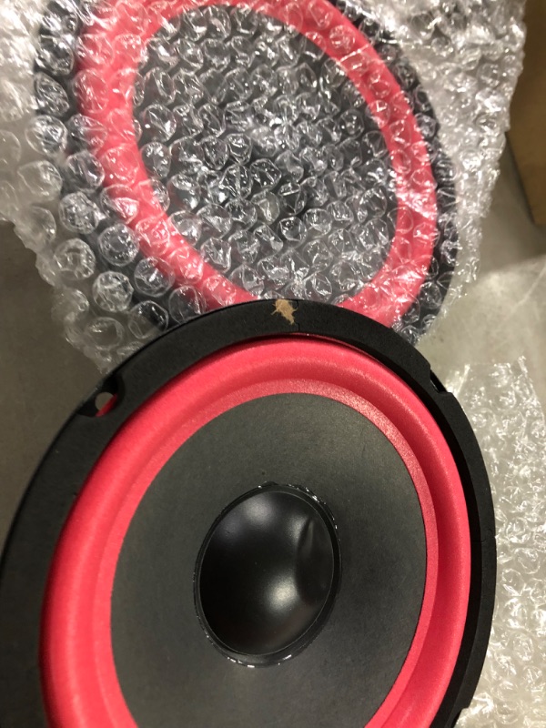 Photo 3 of Facmogu 2PCS 6.5in Full Range Speakers, RMS 30W MAX 50W, 4 Ohm HiFi Full Range Car Audio Speaker Drivers, Wideband Stereo Audio Loudspeaker Replacements - Red 6.5 Inch