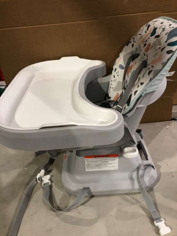 Photo 3 of Fisher-Price SpaceSaver Simple Clean High Chair – Pacific Pebble, Portable Infant-to-Toddler Dining Chair and Booster seat with Easy Clean up Features