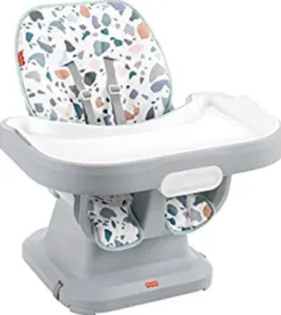 Photo 1 of Fisher-Price SpaceSaver Simple Clean High Chair – Pacific Pebble, Portable Infant-to-Toddler Dining Chair and Booster seat with Easy Clean up Features