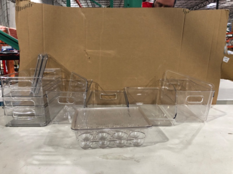 Photo 1 of Stackable Refrigerator Organizer Bins, 6 Pack Clear Kitchen Organizer Container Bins
