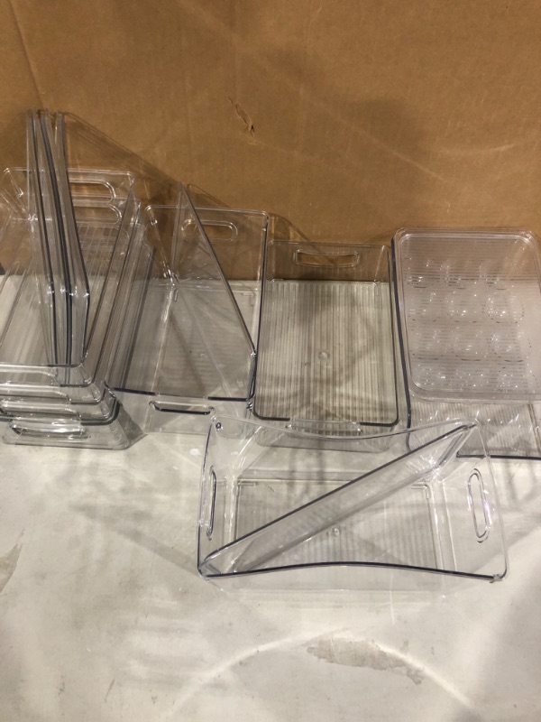 Photo 1 of Stackable Refrigerator Organizer Bins, 6 Pack Clear Kitchen Organizer Container Bins