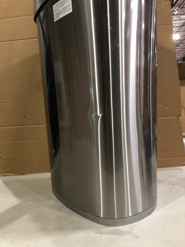 Photo 3 of * USED * Amazon Basics 50 Liter / 13.2 Gallon Motion Sensor Hands-Free Trash Can with Liner - Stainless Steel