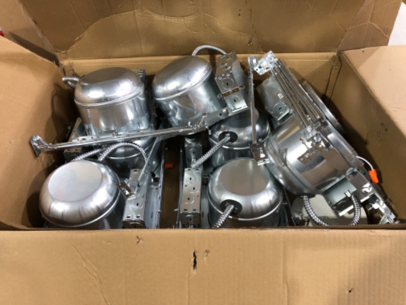 Photo 1 of TORCHSTAR 8-Pack 6 Inch Shallow New Construction Recessed Housing, IC Rated & Air Tight Ceiling LED Downlight Can with J-Box, ETL Listed Slim/Narrow New Construction Housing, TP24 Connector