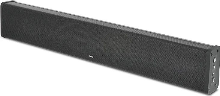 Photo 1 of ZVOX SB380 Soundbar for TV with AccuVoice Dialogue Boost, * USED * No power supply, damage on grill of speaker, unable to test. 
Aluminum Soundbar with Built-in Subwoofer, Wall Mount, 35.5" TV Sound Bar with Output Leveling