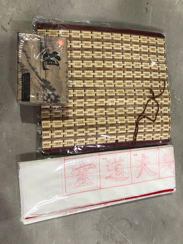 Photo 1 of S Magic Chinese Calligraphy ink Stone Set, instant Chinese Calligraphy Inks, 2in1 instant Inks, Ink Stick, Chinese Calligraphy Set,With Brushes, Xuan Paper, Red Paper, Bamboom case storage,Felt Mat