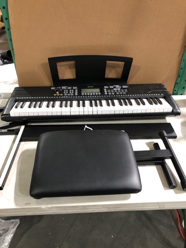 Photo 1 of Best Choice Products 61-Key Electronic Keyboard Piano Portable Electric Keyboard Complete Beginner Keyboard Set w/LED Screen, Stand, Bench, 
* USED * No power supply, unable to test. * (Stock photo for reference only)