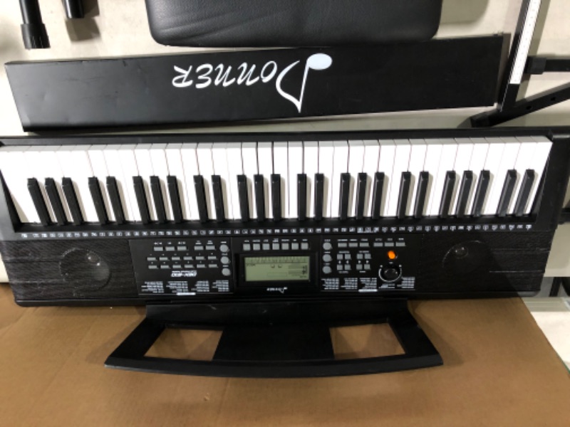 Photo 5 of Best Choice Products 61-Key Electronic Keyboard Piano Portable Electric Keyboard Complete Beginner Keyboard Set w/LED Screen, Stand, Bench, 
* USED * No power supply, unable to test. * (Stock photo for reference only)