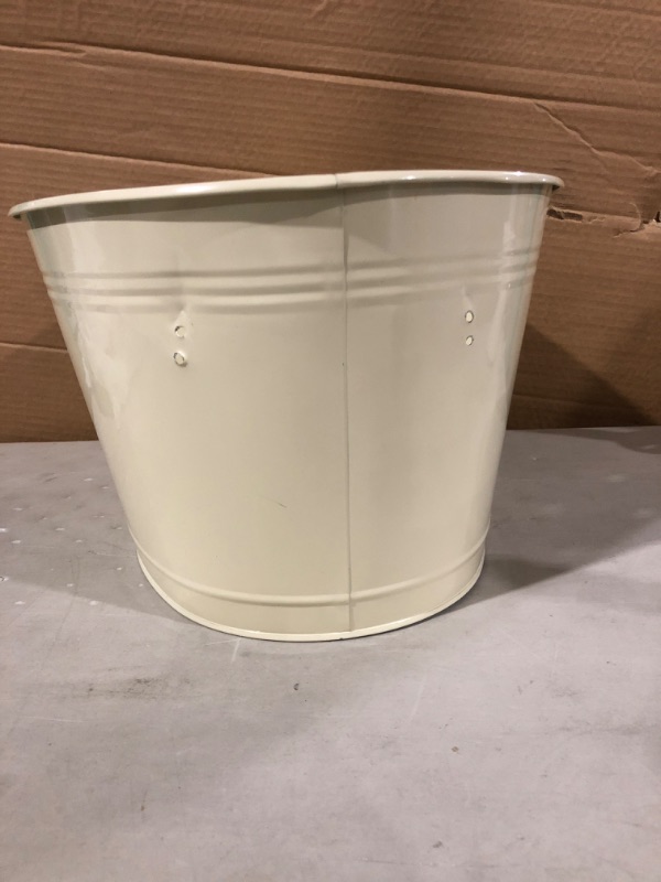 Photo 3 of * Damaged * Twine Rustic Farmhouse Decor Ice Bucket And Galvanized Cheers Tub, 6.3 gallons, cream.  * Damaged, missing handles. *