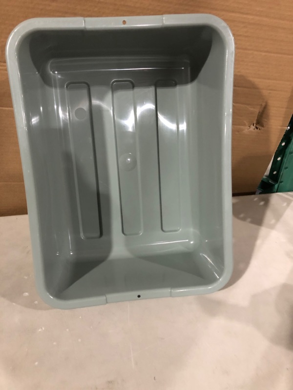 Photo 3 of Cambro 21157CBP180 Cambox 21" x 15" x 7" Light Gray Polyethylene Plastic Bus Box with Ribbed Bottom (Qty 1)
* Open item, no visible damage or defect. * 