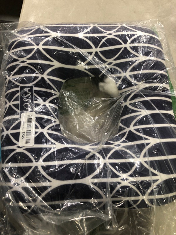 Photo 3 of AOSSA Hemorrhoid Cushion Donut Pillow Doughnut Bed Sore Butt Pregnancy Pillows for Sitting Medical Tailbone Head Hip Ear Piercing Sciatica Post Surgery Chair Seat Pads (Navy Blue)