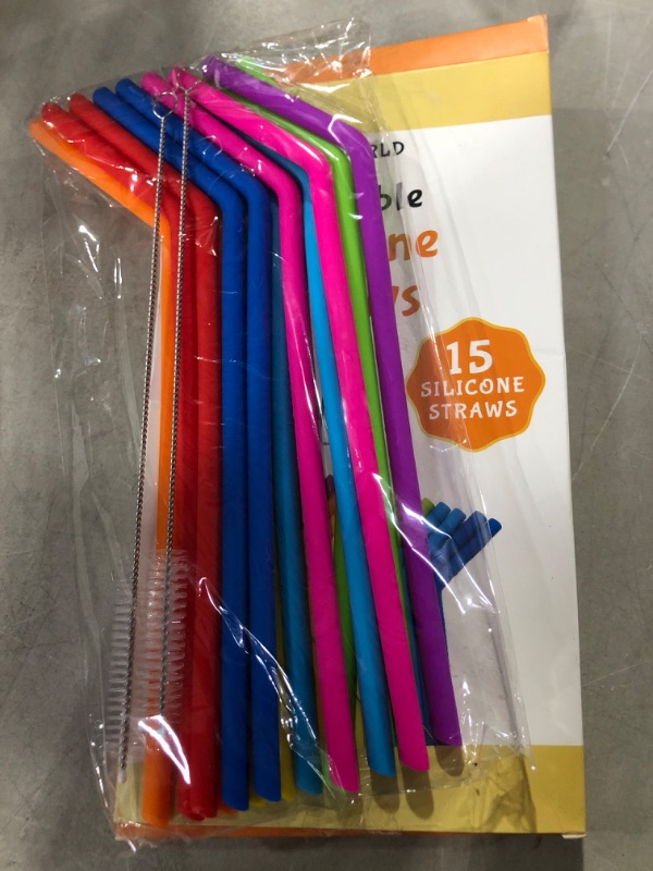 Photo 2 of 15 FITS ALL TUMBLERS STRAWS - Reusable Silicone Straws for 30 and 20 oz Yeti - Flexible Easy to Clean + 2 Cleaning Brushes - BPA Free, No Rubber Taste Drinking - Best Value for Money Pack