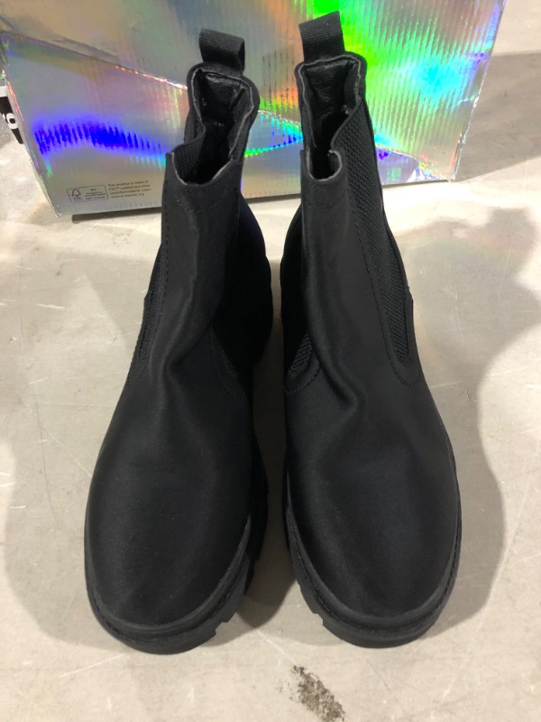 Photo 2 of JABASIC Women Lycra Chelsea Boots Low Heel Elastic Ankle Boots SIZE  6 Black