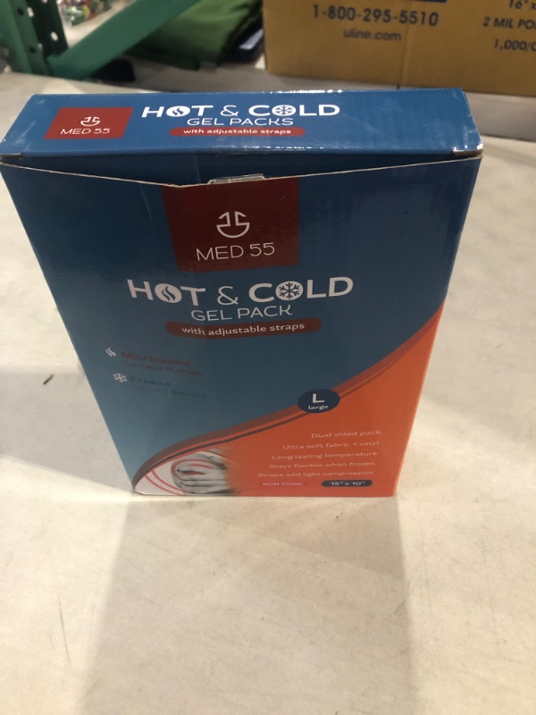 Photo 1 of Gel Ice Pack for Injuries Reusable Gel - Hot & Cold Pack Compress Flexible Soft Gel Ice Pack for Back, Shoulder, Elbow, Hip, Knee Pain Relief Therapy for Swelling & Bruising (15x10+Straps)