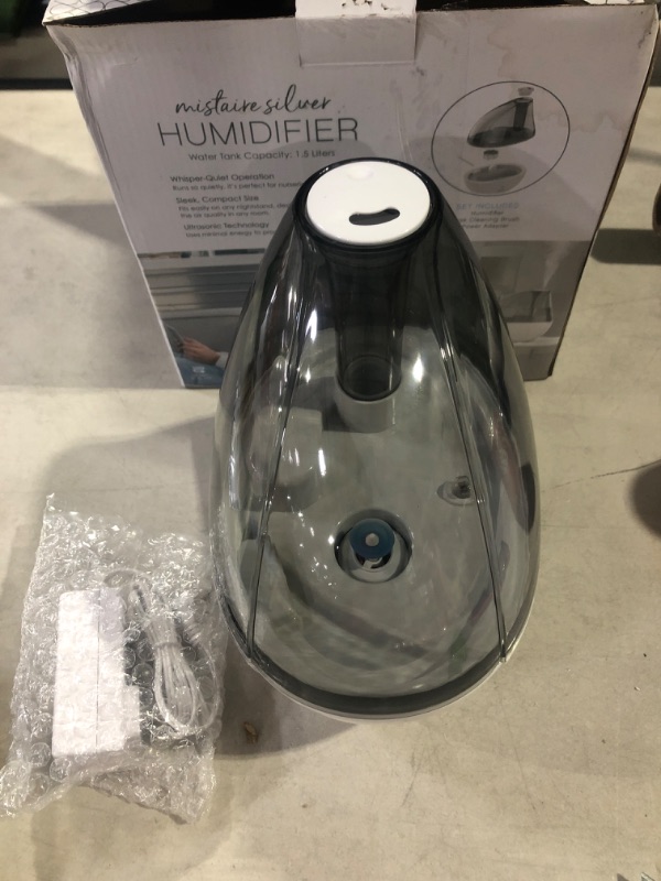Photo 1 of Pure Enrichment® MistAire™ Silver Ultrasonic Cool Mist Humidifier - Lasts Up to 25 Hours, Whisper-Quiet Operation, Optional Night Light, & Auto Safety Shut-Off - Ideal for Bedroom, Office, & Nursery