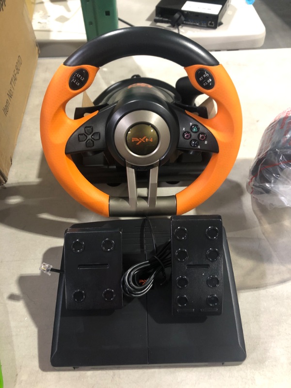 Photo 3 of PXN V3II PC Racing Wheel, USB Car Race Game Steering Wheel with Pedals for Windows PC/PS3/PS4/Xbox One/Nintendo Switch