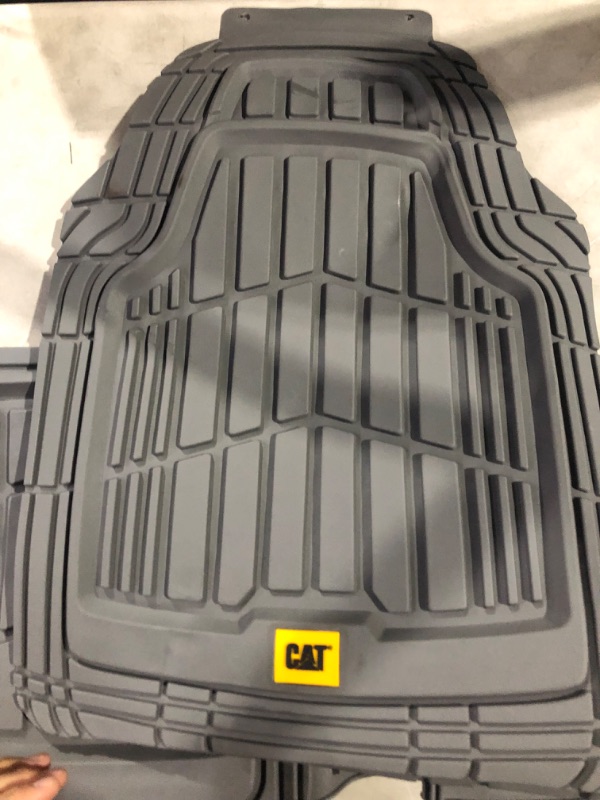 Photo 4 of Caterpillar CAMT-8303 Heavy Duty Car Mats All Weather ToughLiner Floor Mat for Auto Truck SUV & Van, Full Custom Trim to Fit Rubber Liners, Total Protection, Gray