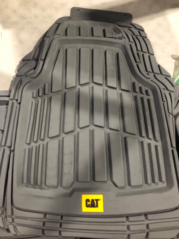 Photo 3 of Caterpillar CAMT-8303 Heavy Duty Car Mats All Weather ToughLiner Floor Mat for Auto Truck SUV & Van, Full Custom Trim to Fit Rubber Liners, Total Protection, Gray