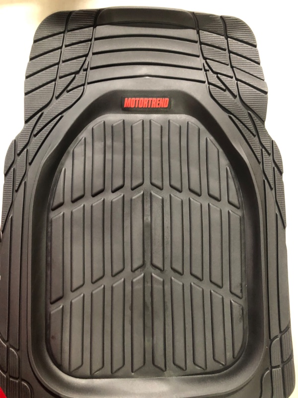 Photo 2 of 
Motor Trend - MT-923-BK 923-BK Black FlexTough Contour Liners-Deep Dish Heavy Duty Rubber Floor Mats for Car SUV Truck & Van-All Weather Protection, Universal Trim to Fit

