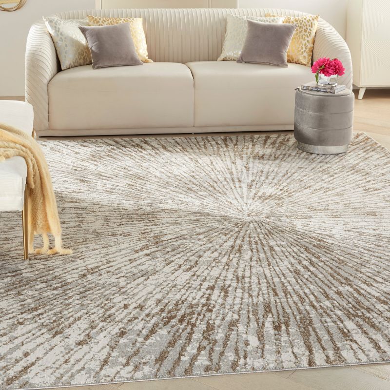 Photo 2 of  Metallic Grey Mocha Modern Abstract Area Rug