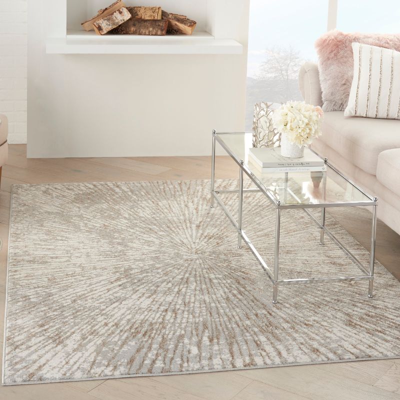 Photo 1 of  Metallic Grey Mocha Modern Abstract Area Rug