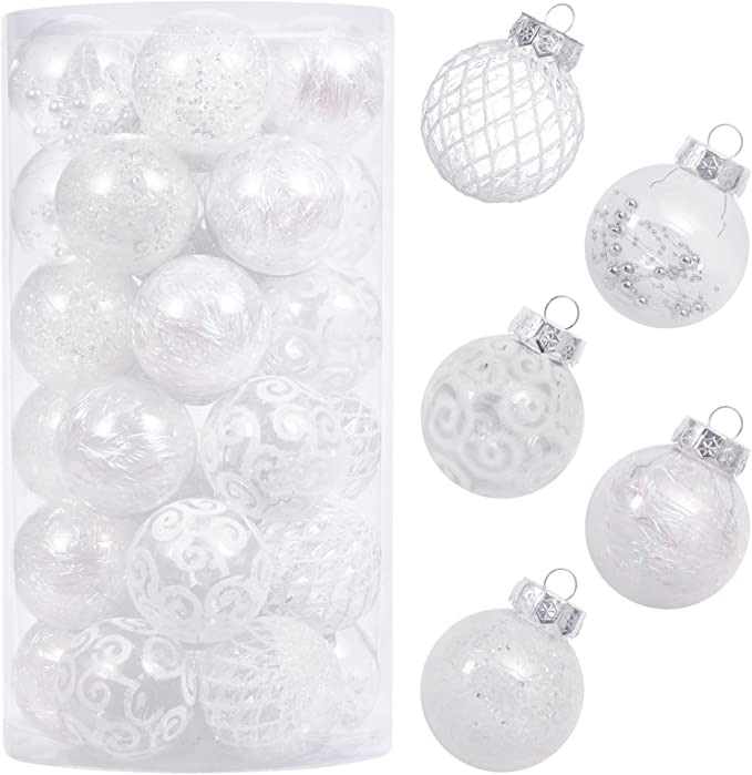 Photo 1 of 
RoseCraft 2.75"/70MM Clear Christmas Ball Oenaments Set, 6PCS Plastic Shatterproof Christmas Tree Hanging Decorations.
