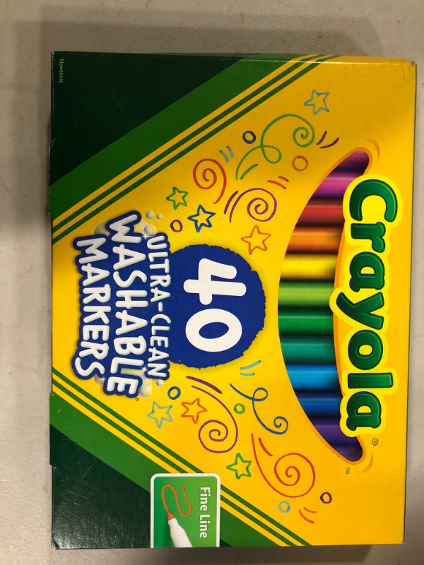 Photo 2 of Crayola Ultra Clean Fine Line Washable Markers, Kids Markers For School, Back To School Gifts, 40 Count, 2 pack