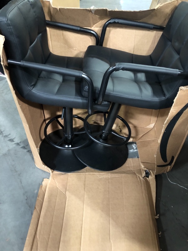 Photo 2 of ADJUSTABLE SQUARE BAR STOOLS WITH ARM REST (SET OF 2)