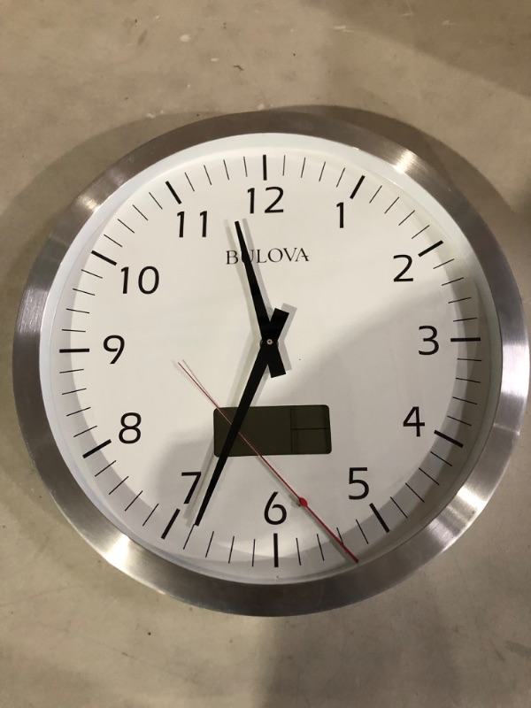 Photo 2 of Bulova C4810 Manager Wall Clock, Silver