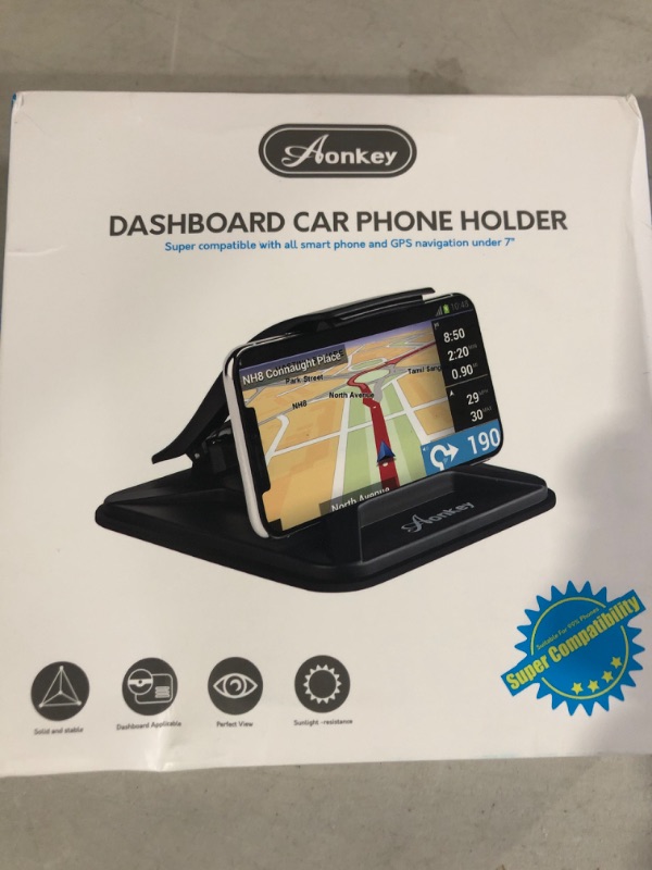 Photo 2 of AONKEY Cell Phone Holder for Car, Dashboard Anti-Slip Vehicle GPS Car Mount Universal for All Smartphones