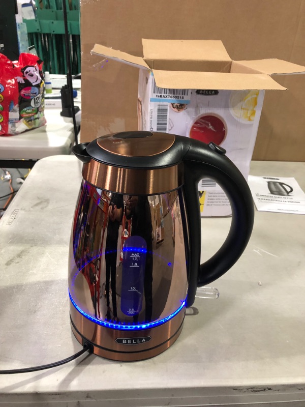 Photo 2 of BELLA (14753) 1.7 Liter Electric Tea Kettle Copper Chrome 1.7 LITER Copper Chrome