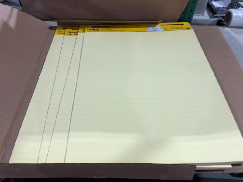 Photo 2 of Post-it Super Sticky Easel Pad, 25 in x 30 in Sheets, Yellow Paper with Lines, 30 Sheets/4 Pads 