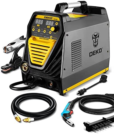 Photo 1 of DEKO Digital 200A MIG/MMA Welder, SYNERGIC DC Inverter Welding Machine,110V/220V Fully Digitally Control with Wire Brush,Earthing Cable,Electrode Holder,Welding Gun,Digital Panel