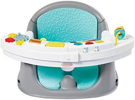 Photo 1 of Infantino Music & Lights 3-in-1 Discovery Seat and Booster - Convertible Booster, Infant Activity Seat and Feeding Seat with Electronic Piano for Sensory Exploration, for Babies and Toddlers, Teal