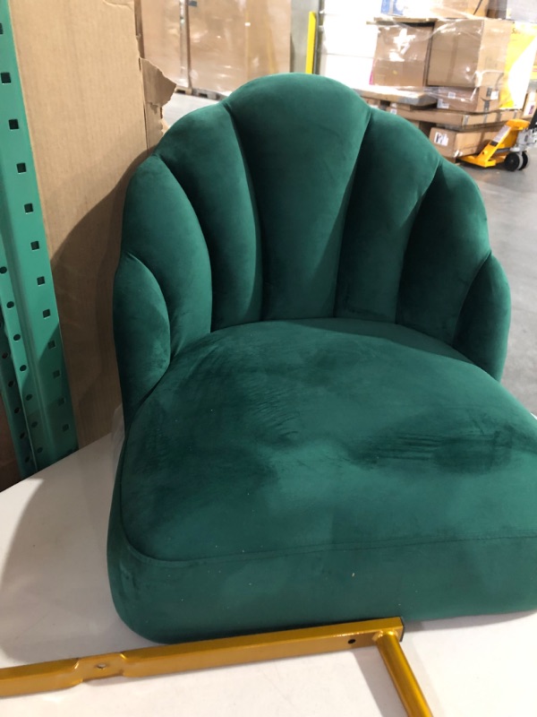 Photo 2 of Amazon Brand – Rivet Sheena Glam Tufted Velvet Shell Chair, 23.5"W, Emerald