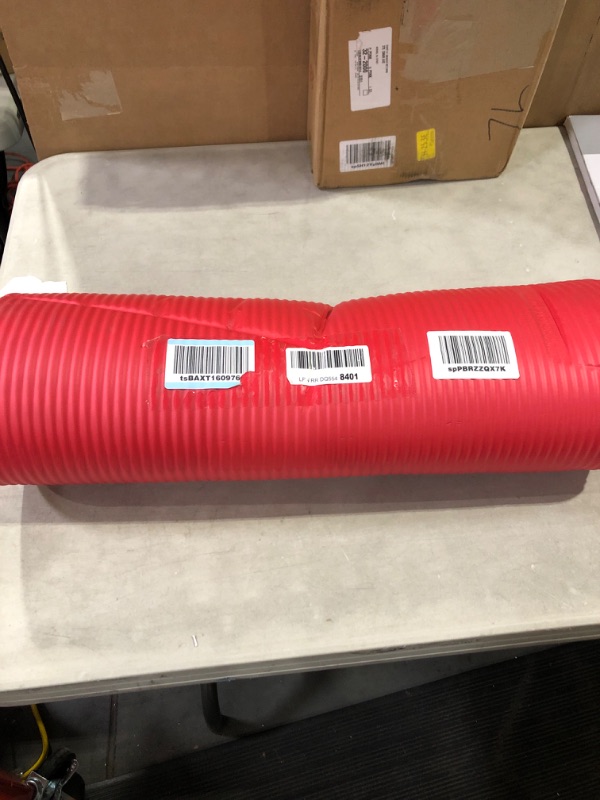 Photo 2 of Amazon Basics 1/2-Inch Extra Thick Exercise Yoga Mat Red Yoga Mat