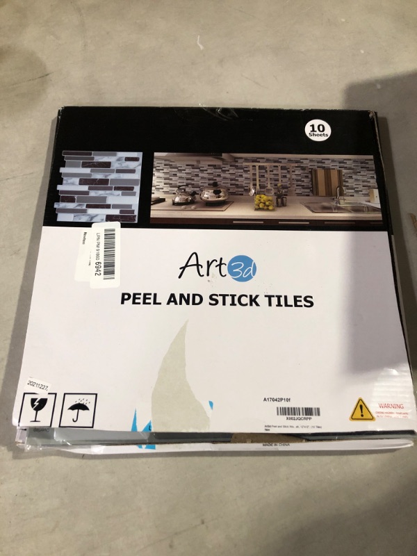 Photo 1 of Art3d Peel and Stick Wall Tile for Kitchen Backsplash, 12"x12", (10 Tiles)