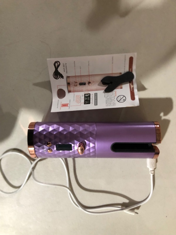 Photo 3 of Automatic Curling Iron with 4 Temps & 3 Timers- Pink