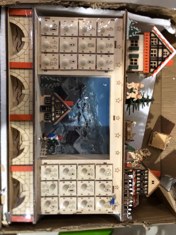 Photo 1 of Clever Creations Wooden Christmas Advent Calendar Snowy Town