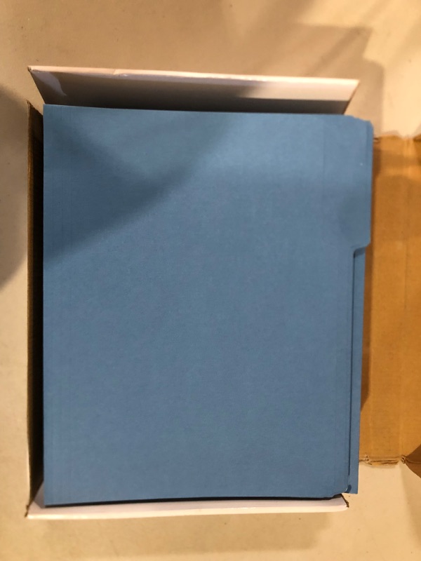 Photo 2 of File Folder, 1/3 Cut Tab, Letter Size, Blue 100 Per Box