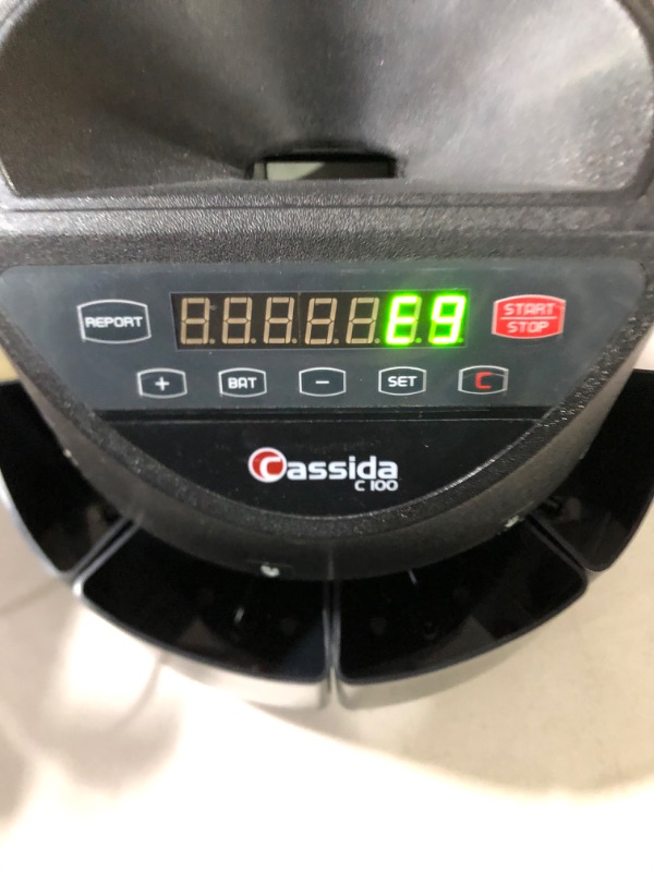 Photo 2 of **SEE NOTES**
Cassida C100 Electronic Coin Sorter/Counter, 250 Coins/min,