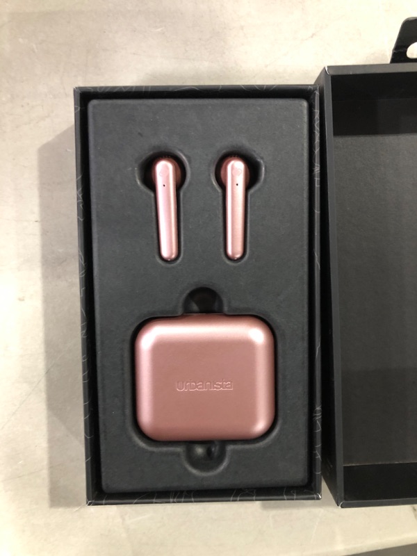 Photo 2 of Urbanista Stockholm Plus True Wireless Earbuds - Over 20 Hours Playtime, IPX4 Waterproof Earphones, Bluetooth 5.0 Headphones, Touch Controls & Enhanced Microphone for Clear Calling, Rose Gold